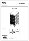 NEXO STT-DOLLY01 single dolly for STM modules, information sheet with drawing