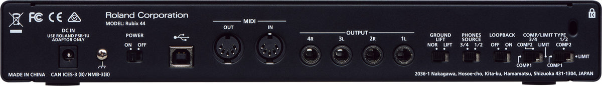 Roland RUBIX44 4 In 4 Out Hi-Res USB Audio Interface for Mac, PC, and iPad