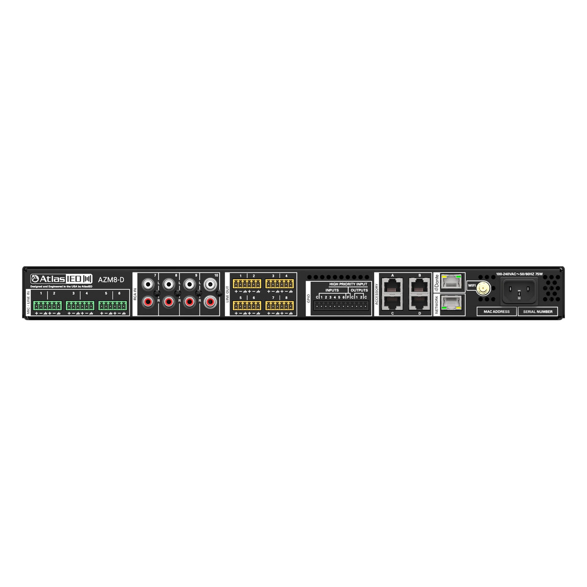 AtlasIED AZM8-D Atmosphere 8-Zone Audio Processor Dante