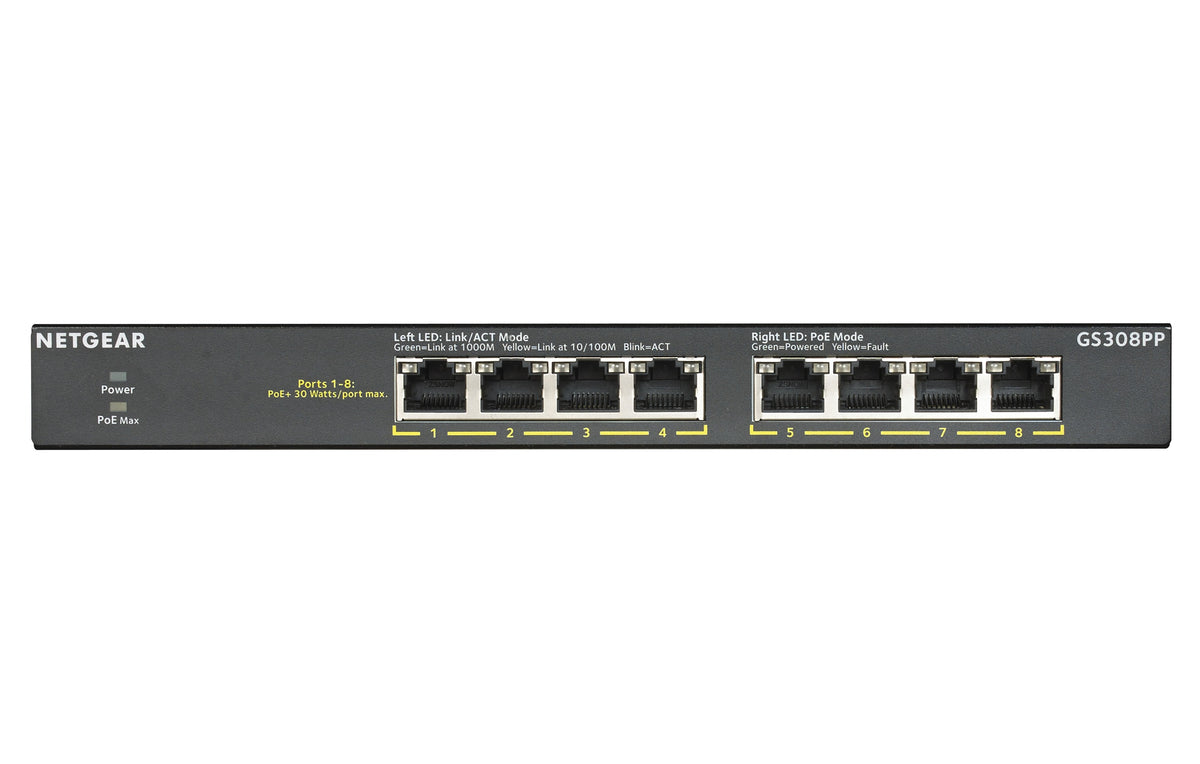 Netgear GS308PP 8-Port Switch PoE+ (83W)