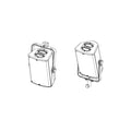 NEXO PNU-VBRK8 vertical bracket holding a P8, two views, line drawing