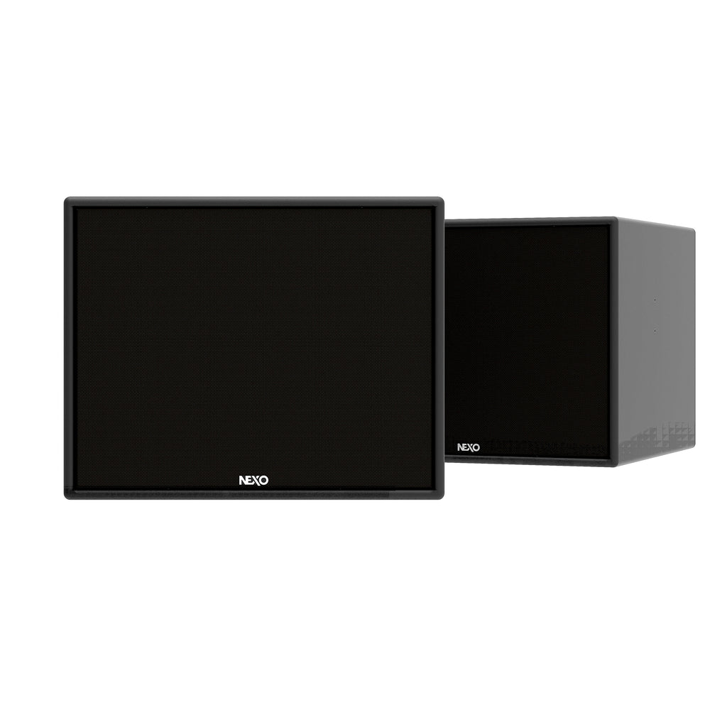 NEXO eLS600 installation subwoofer, close front and angled views