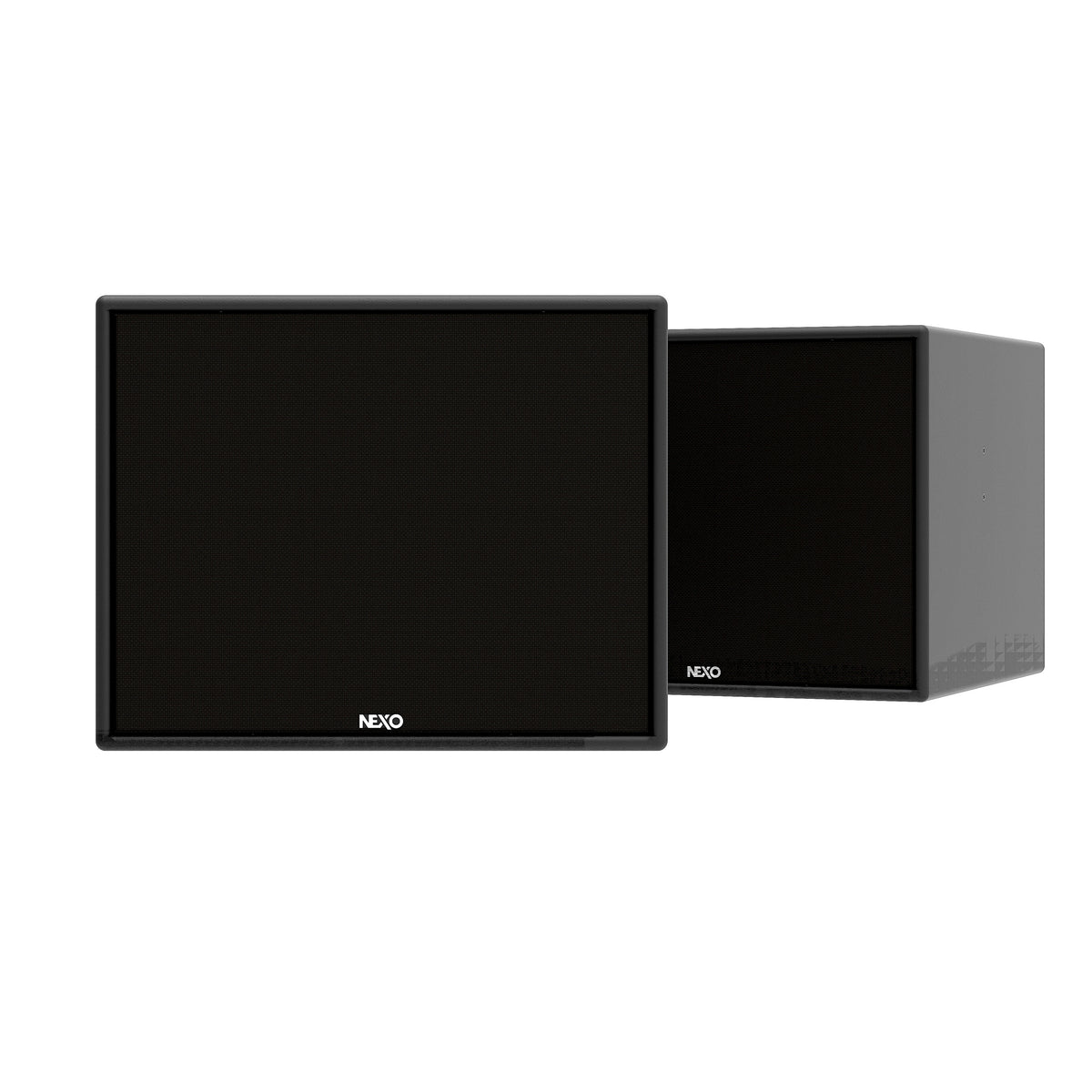 NEXO eLS600 installation subwoofer, close front and angled views