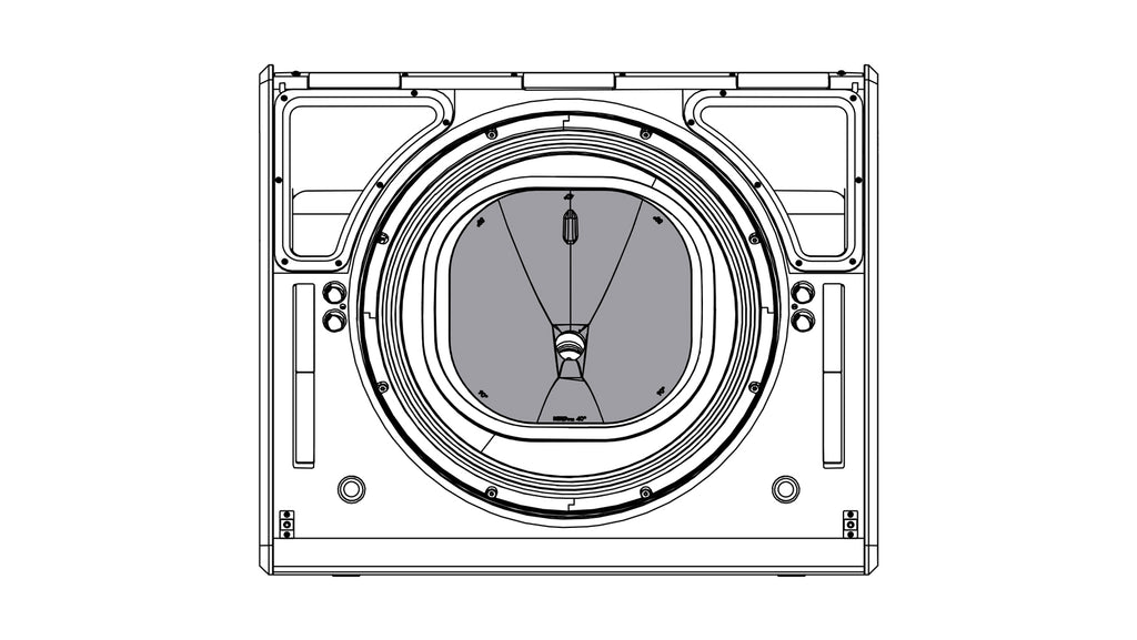 NEXO PNU-P18FLGPS PS dispersion flange fitted in a P18, front line drawing