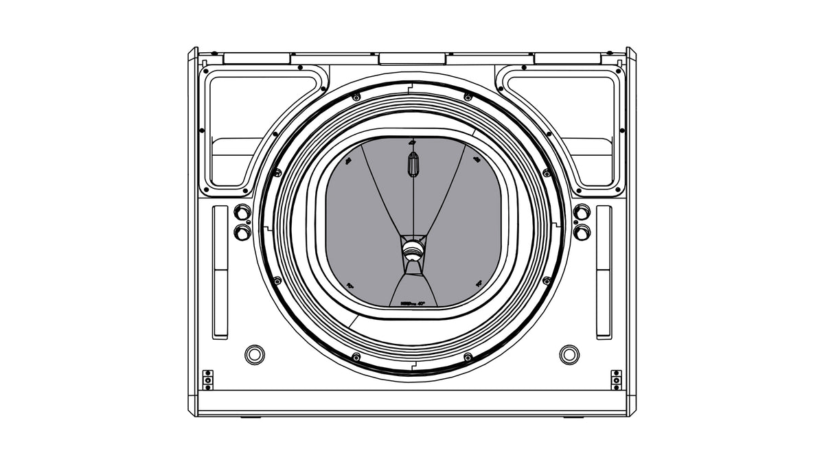 NEXO PNU-P18FLGPS PS dispersion flange fitted in a P18, front line drawing
