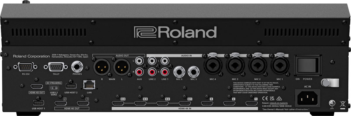 Roland VR-400UHD 4K Streaming Mixer with Four HDMI Inputs and Audio Mixing