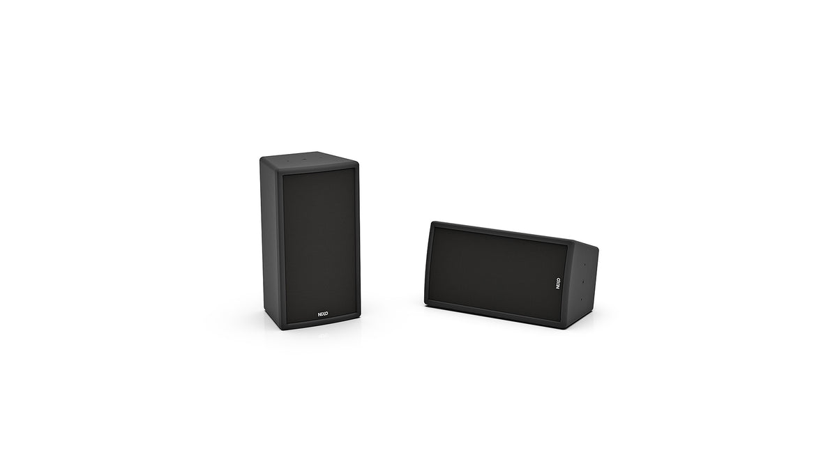 NEXO ePS6 installation speaker in black, upright and horizontal