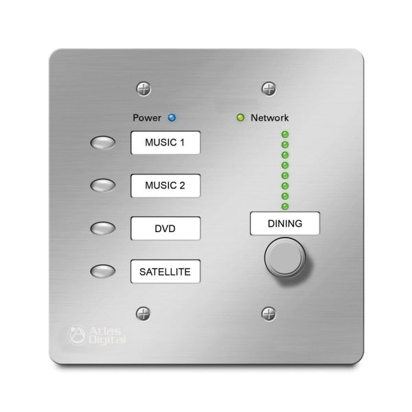 AtlasIED BBWP-S4K1W BlueBridge Controller 4 Buttons 1 Level Control, White