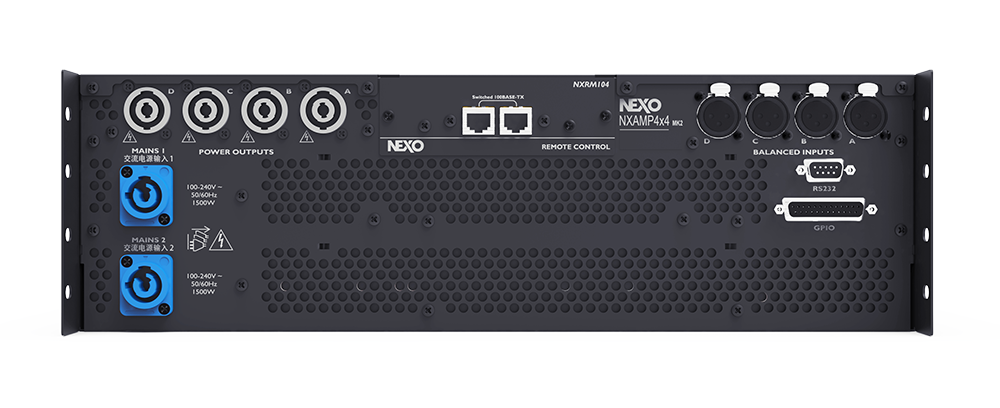 NEXO NXAMP4x4MK2 Powered TD Controller, rear panel