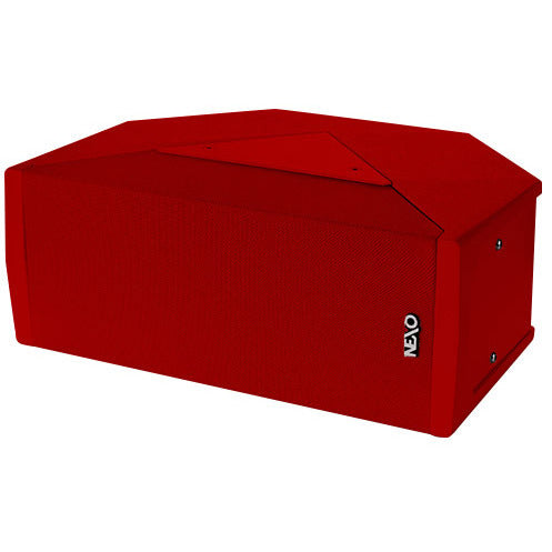 NEXO ID24 compact speaker in a red custom colour, angled view