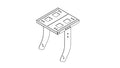 NEXO coupler bracket for joining an ePS speaker and an eLS subwoofer, line drawing