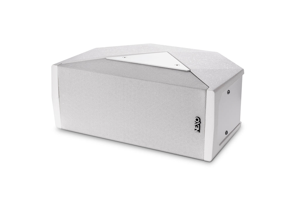 NEXO ID24 compact speaker, installation version in white, angled front view