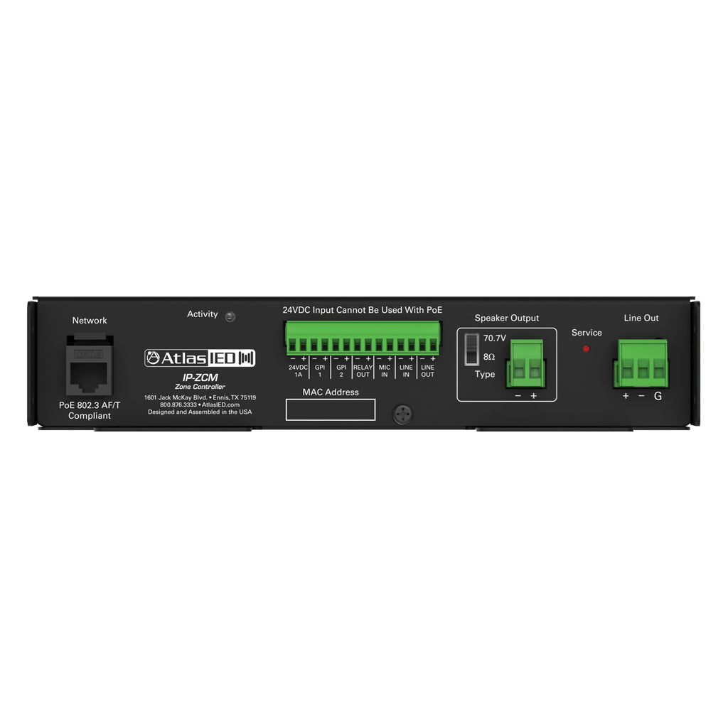 AtlasIED IP-ZCM1RMK Single PoE+ IP-to-Analog Gateway with Integrated Amplifier
