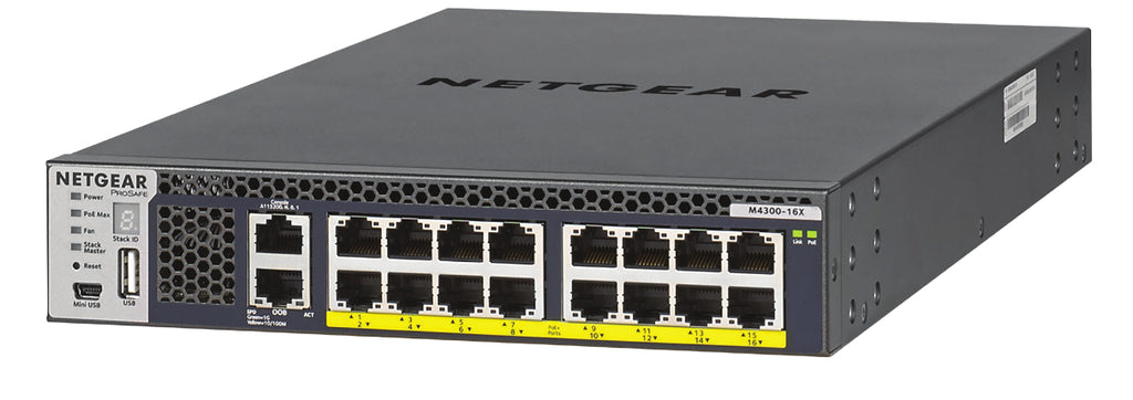 Netgear M4300-16X PoE+ Managed Switch with APS600W PSU