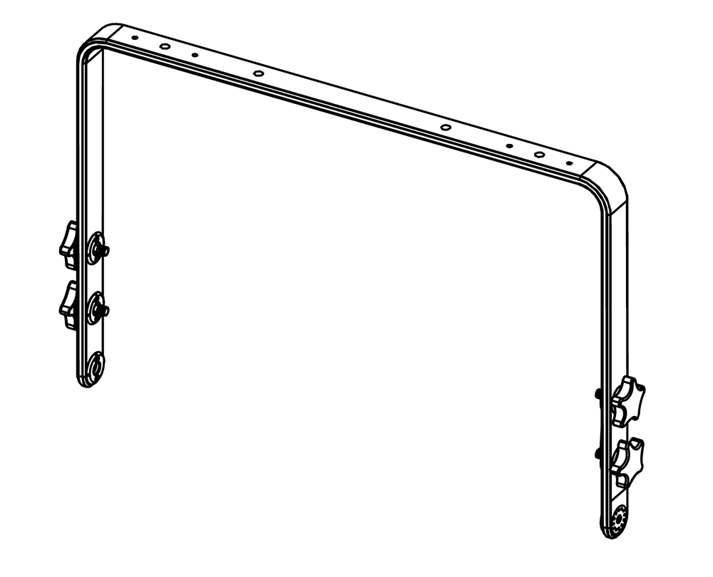 NEXO LNU-HBRK18 horizontal bracket for L18, line drawing