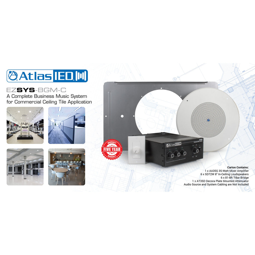 AtlasIED EZSYS-BGM-C Complete Business Music Speaker Placement Tool For Ceiling