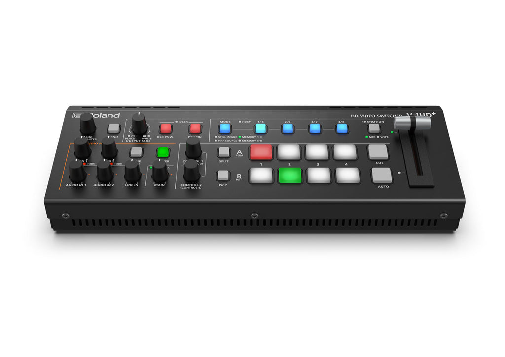 Roland V-1HD+ 4-Channel HDMI Switcher with Audio Mixer and Mic Preamps