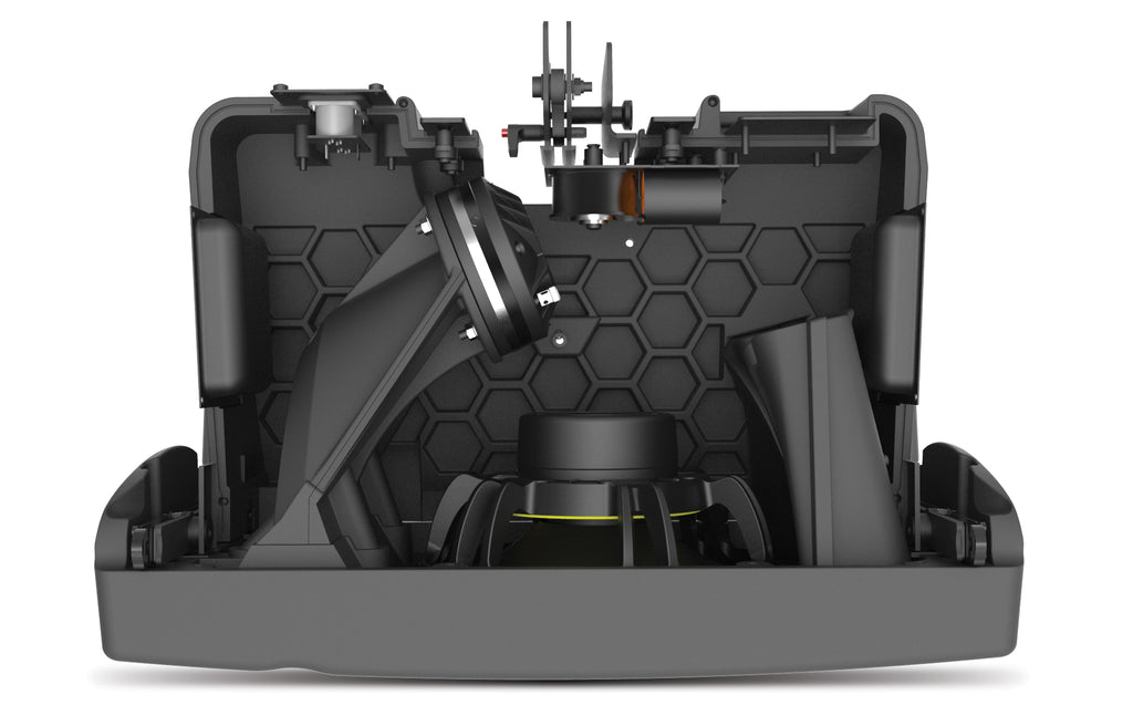 NEXO GEO M10 line array module, cutaway view of the drivers and internal structure