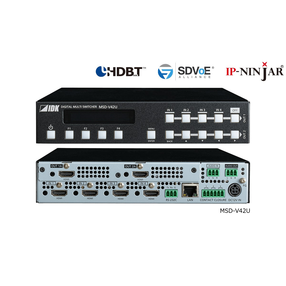 IDK MSD-V42U 4K@60 Digital Multi Switcher, 4 Inputs & 2 Outputs