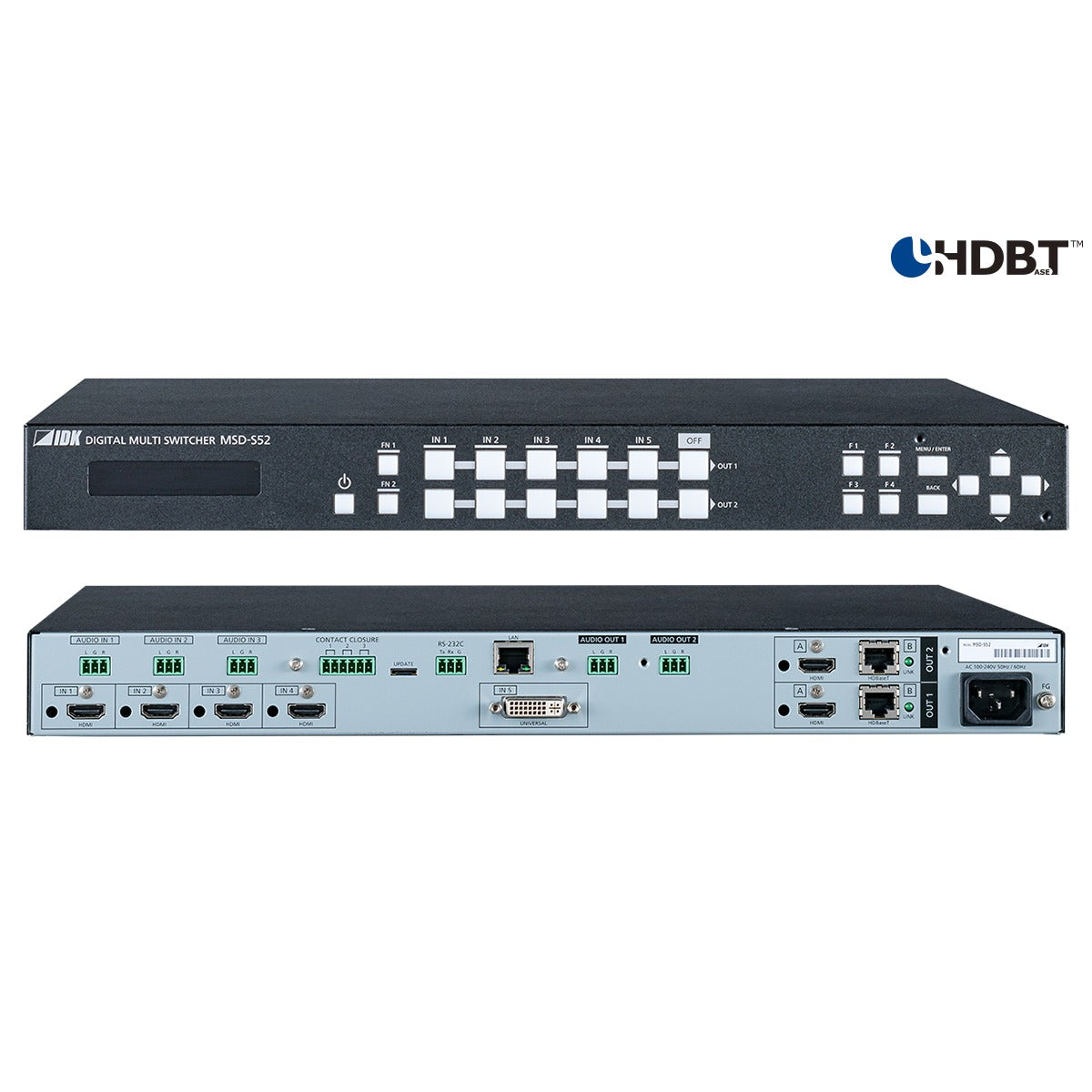 IDK MSD-S52 Digital Multi Switcher, 5 Inputs & 2 Outputs