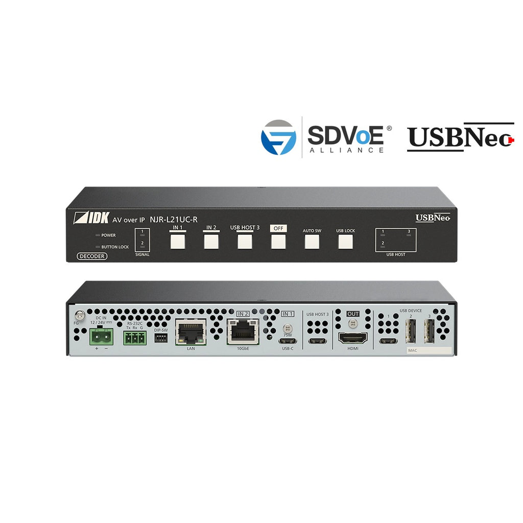 IDK NJR-L21UC-R 4K@60 HDMI & USB-C Decoder 2 Inputs & 1 Output