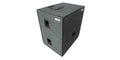 Grey NEXO protective subwoofer cover with handle openings