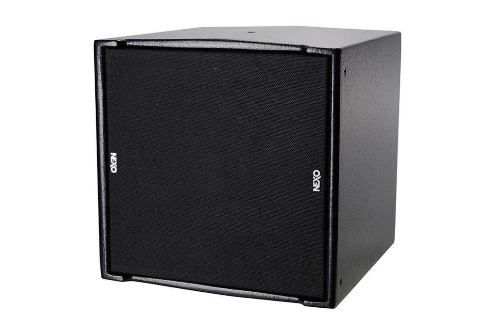 NEXO IDS108 compact subwoofer, installation version, angled front view