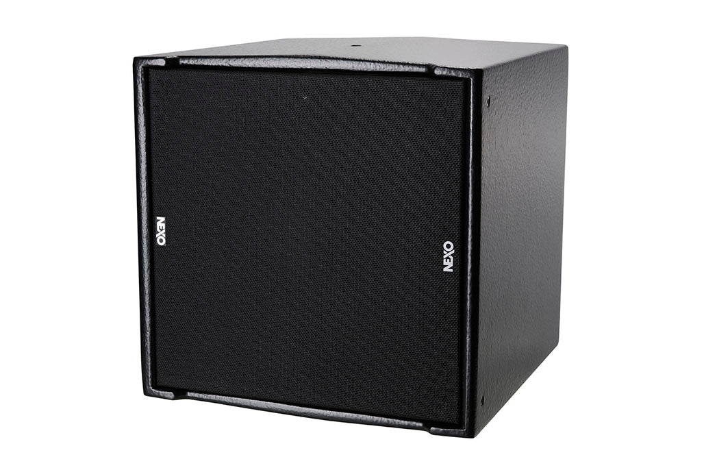 NEXO IDS108 compact subwoofer, installation version, angled front view