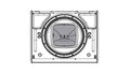NEXO PNU-P15FLG9040 dispersion flange (90° × 40°) fitted in a P15, front line drawing