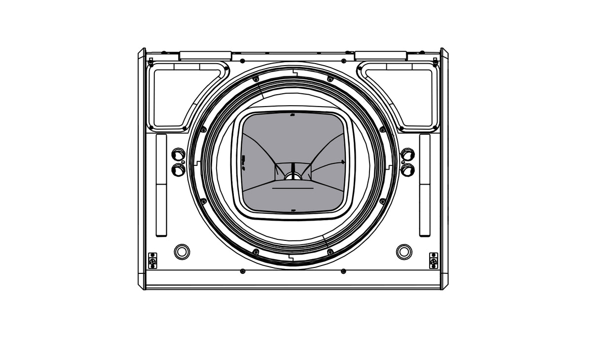 NEXO PNU-P15FLG9040 dispersion flange (90° × 40°) fitted in a P15, front line drawing