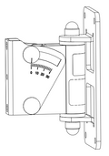 NEXO VNI-WM01 speaker wall mount with 0–30° tilt scale, line drawing
