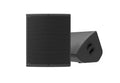 NEXO P18 point source speaker, close upright and floor monitor views