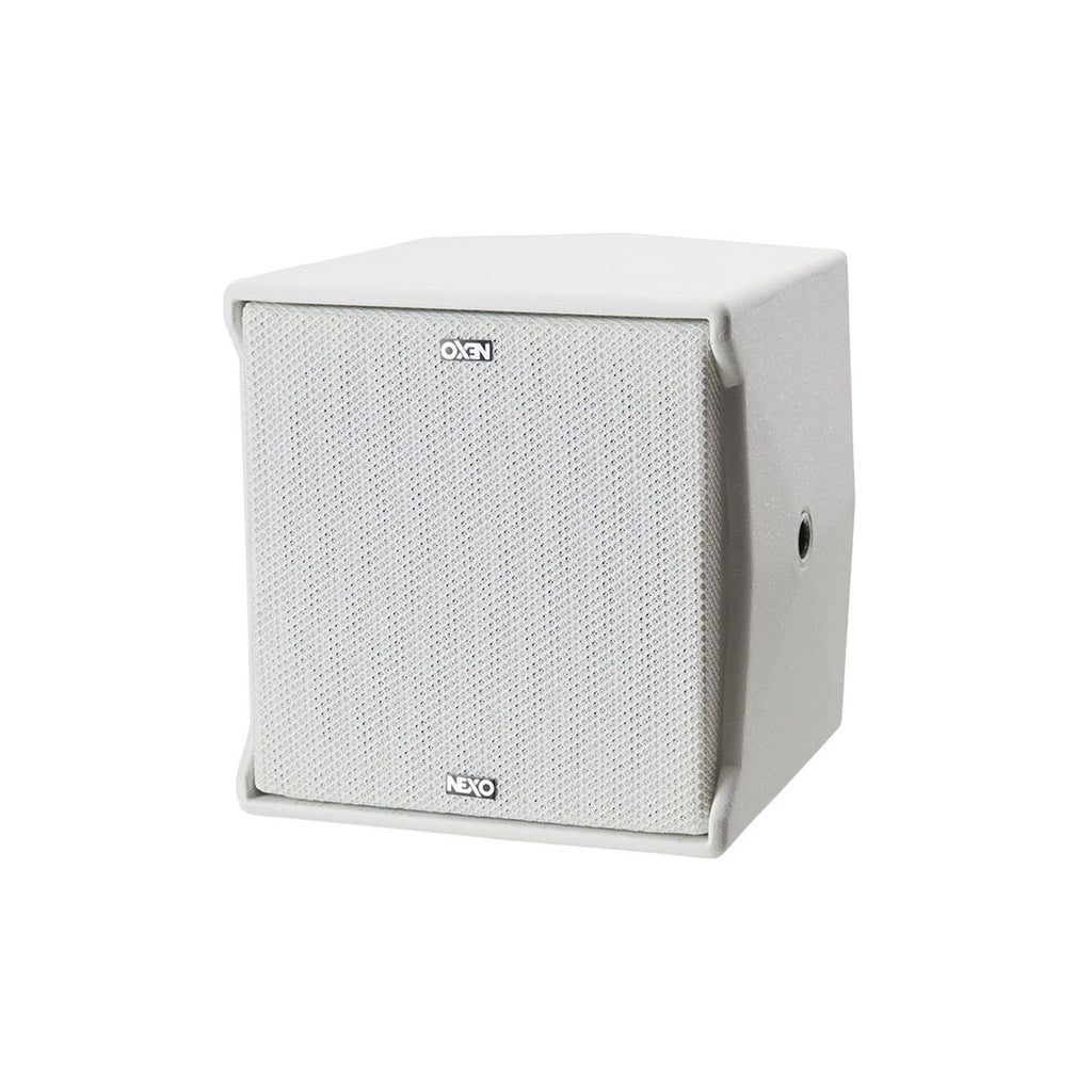 NEXO ID14 compact speaker in white, angled front view