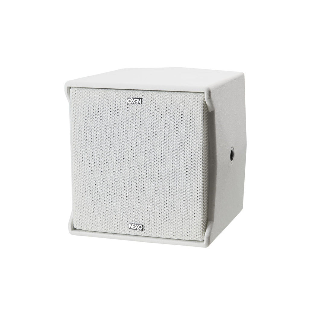 NEXO ID14 compact speaker in white, angled front view