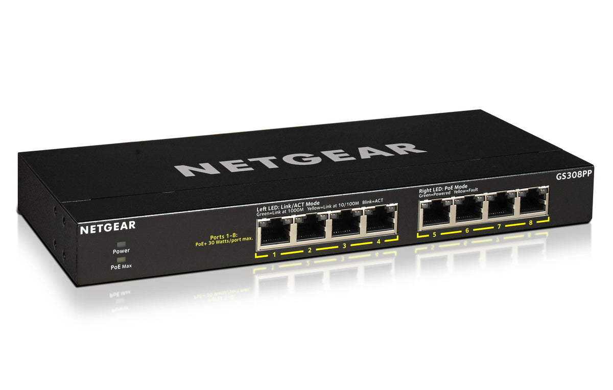 Netgear GS308PP 8-Port Switch PoE+ (83W)