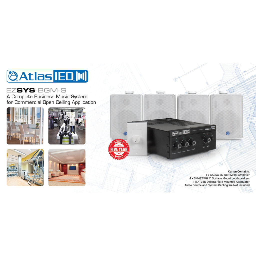 AtlasIED EZSYS-BGM-S Complete Music And Paging System For Business