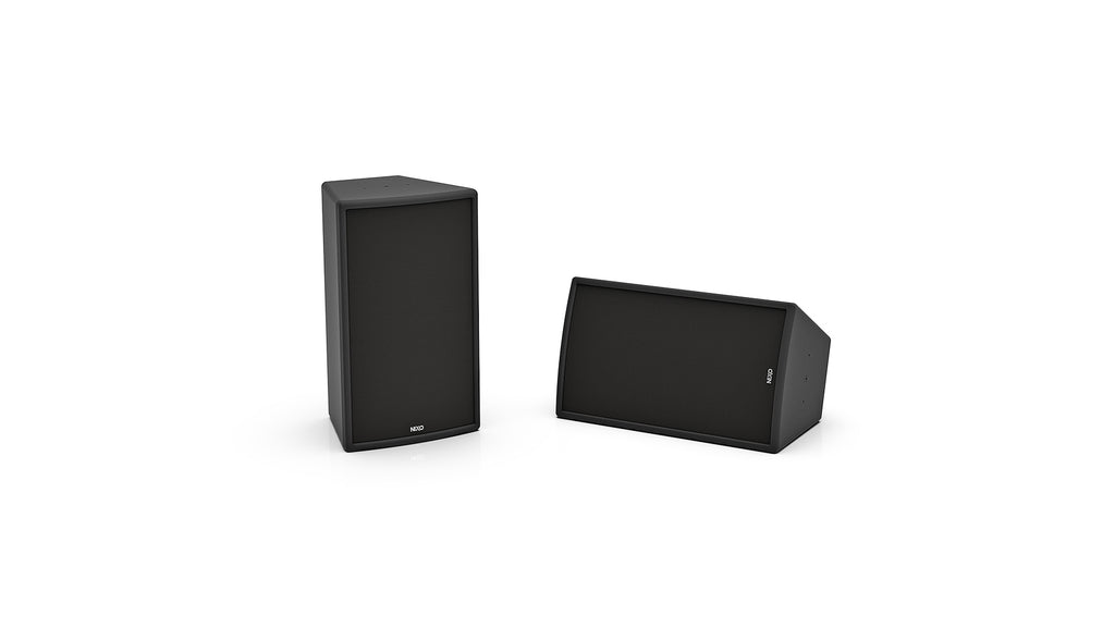 NEXO ePS8 installation speaker in black, upright and horizontal