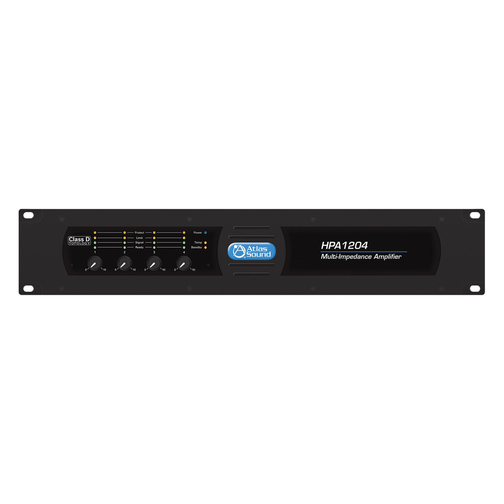 AtlasIED HPA1204 1200W HPA Series Four Channel Commercial Amplifier