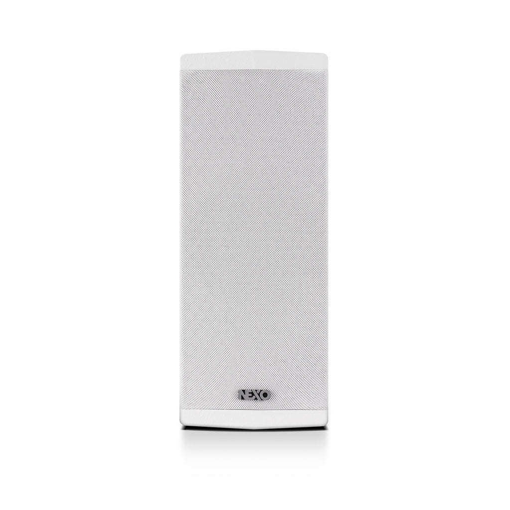 NEXO ID24 compact speaker, installation version in white, front view in vertical orientation