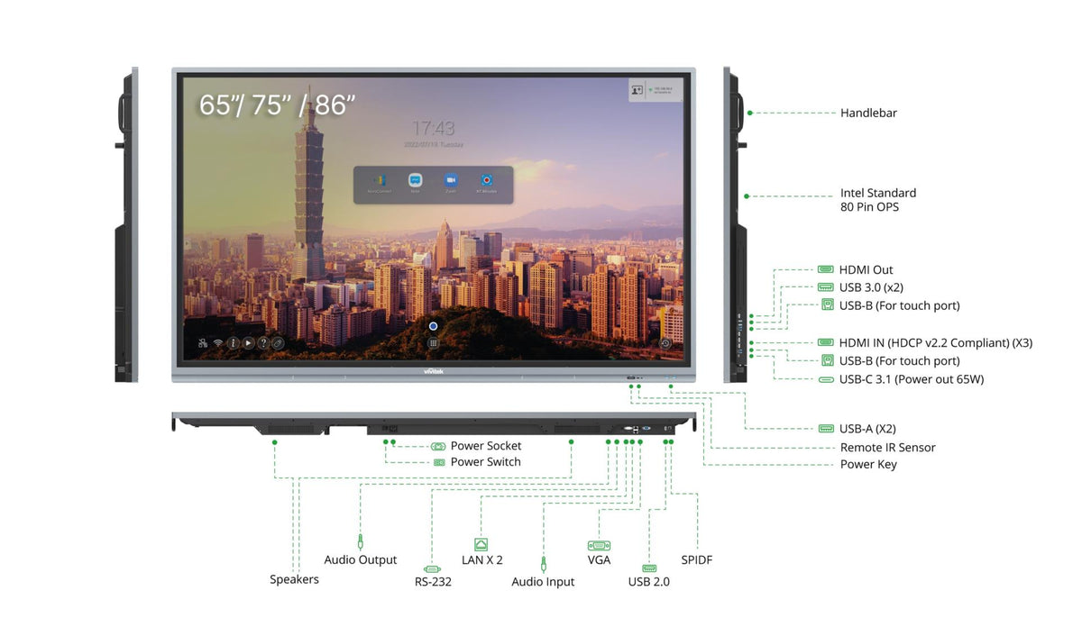 Vivitek EK655i NovoTouch 65-inch 4K-UHD Interactive Display