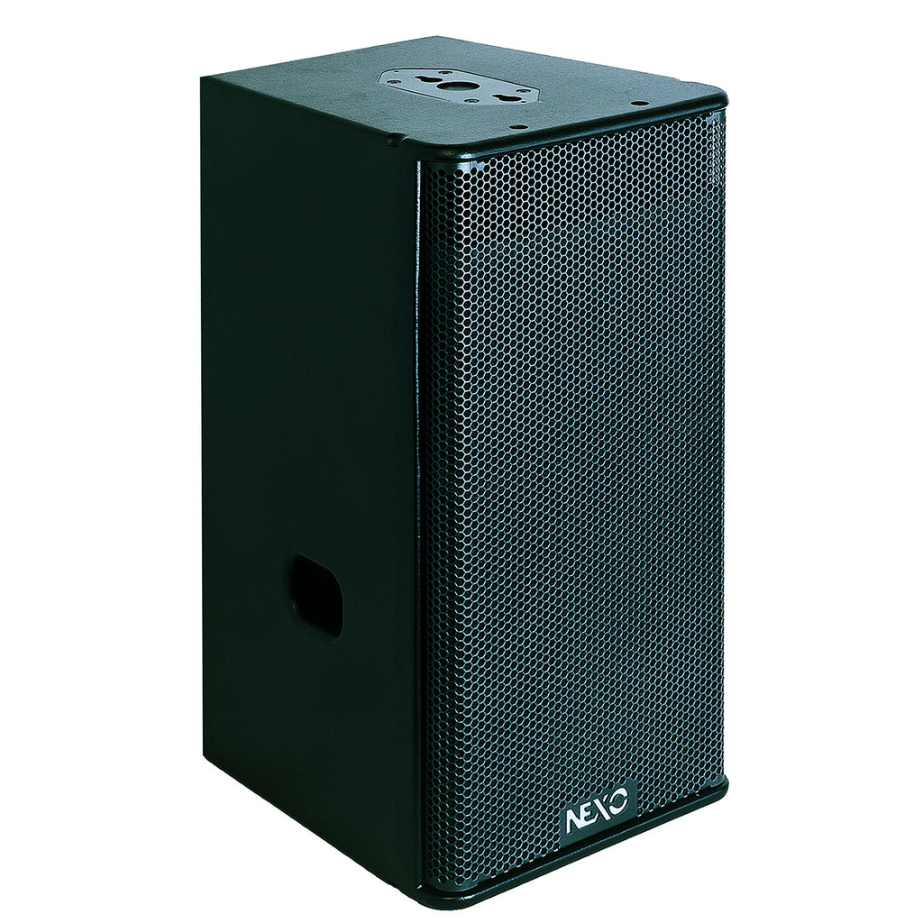 NEXO GEO S1210 module in black, angled front view