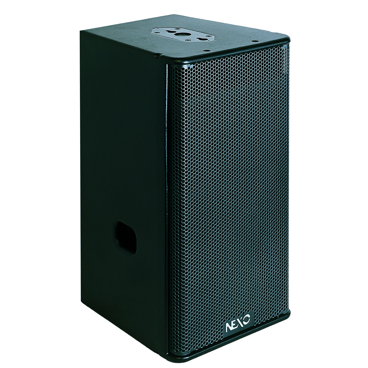 NEXO GEO S1210 module in black, angled front view