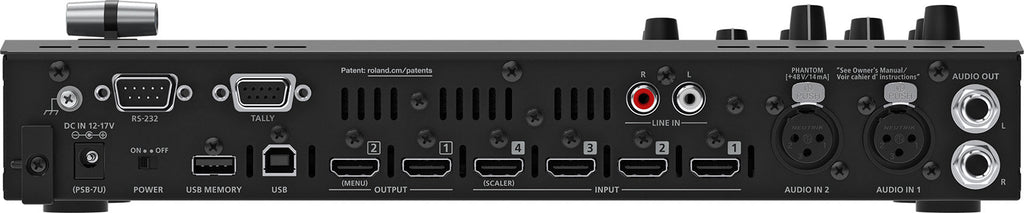 Roland V-1HD+ 4-Channel HDMI Switcher with Audio Mixer and Mic Preamps