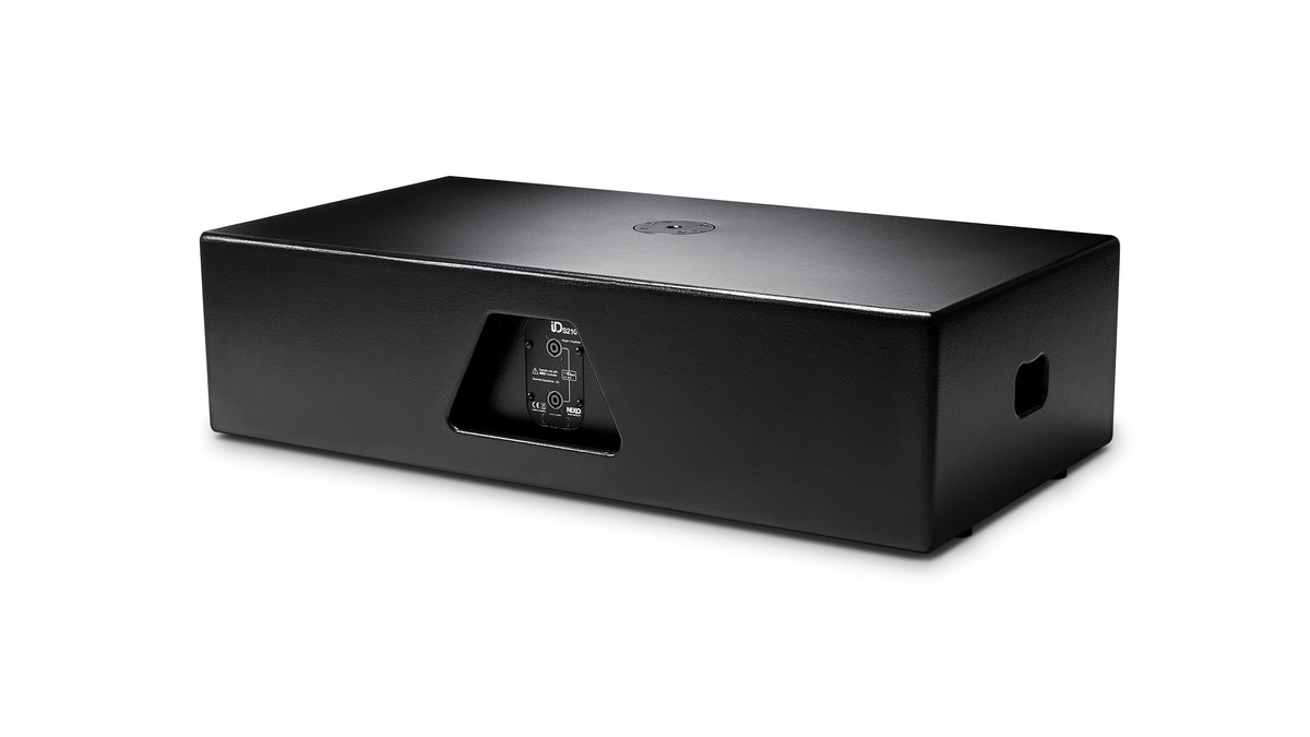 NEXO IDS210 low-profile subwoofer, rear view with connector panel