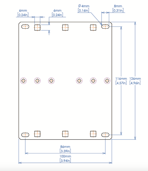 IDK FP-100 Mounting Hardware for 100 mm Height Products