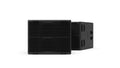 NEXO L15 compact horn-loaded subwoofer in black, front and angled views