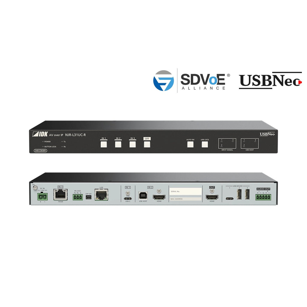 IDK NJR-L31UC-R 4K@60 HDMI & USB-C Decoder 3 Inputs & 1 Output