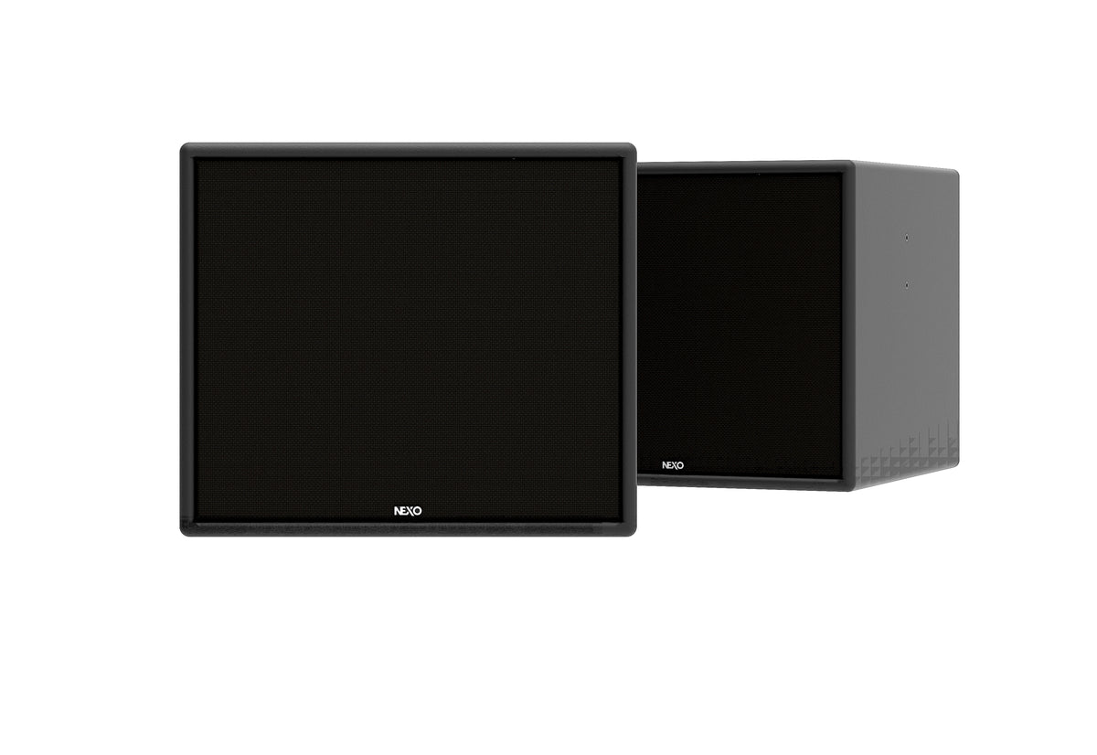 NEXO eLS400 installation subwoofer, close front and angled views