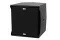 NEXO ID14 compact speaker, installation version in black, angled front view