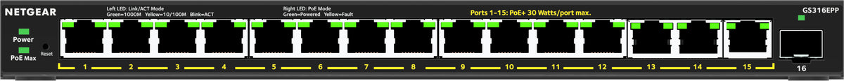 Netgear GS316EPP 16-Port Switch